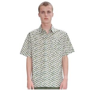 A.P.C. Green Casual Button Down Shirt with Modern Design. 100% Cotton. EUC